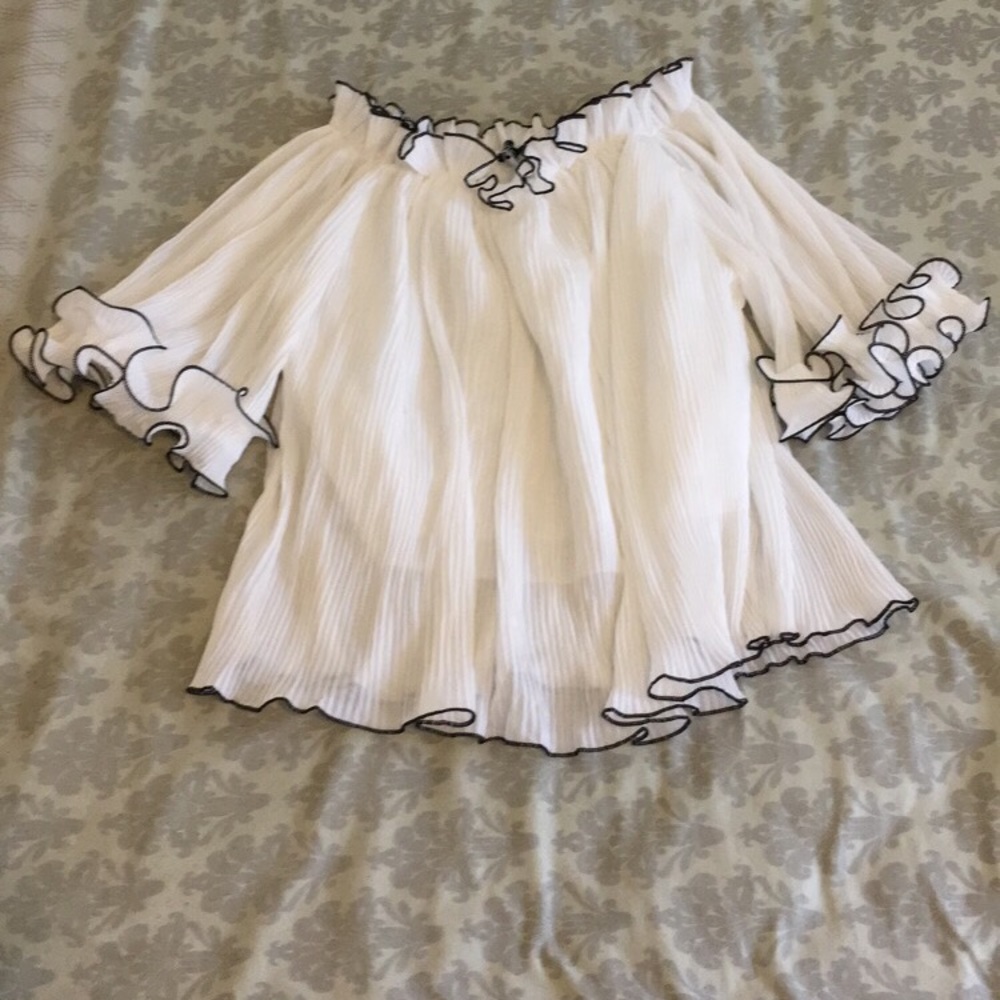 White Ruffle Blouse